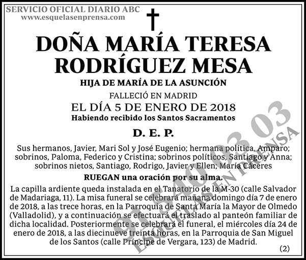 María Teresa Rodríguez Mesa